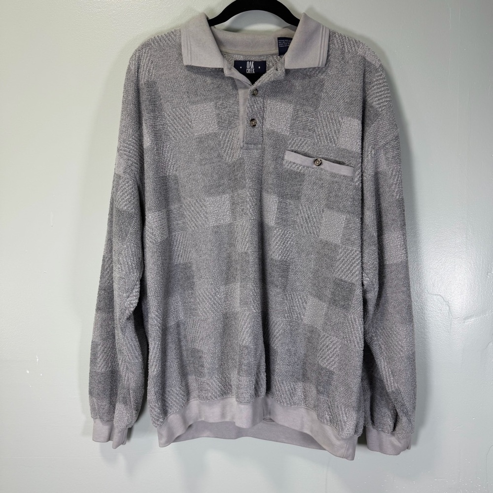 Vintage 90’s Y2K Oak Creek Gray Patterned Men's Sweater Sz XL‎